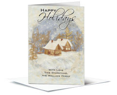Christmas Brush Stroked Holiday Cabin Cards  5.50